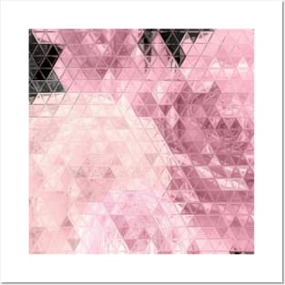 Pink Roses Mosaic Tiles Posters and Art